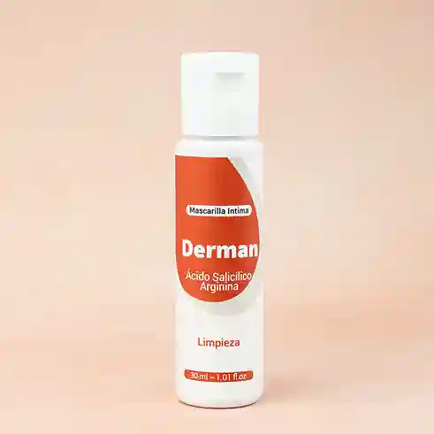 Mascarilla íntima Derman de 30 ml con ácido salicílico y arginina, fórmula para limpieza y cuidado de zonas delicadas
